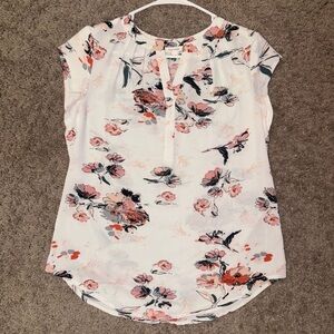 Floral Women's Top - White and Pink